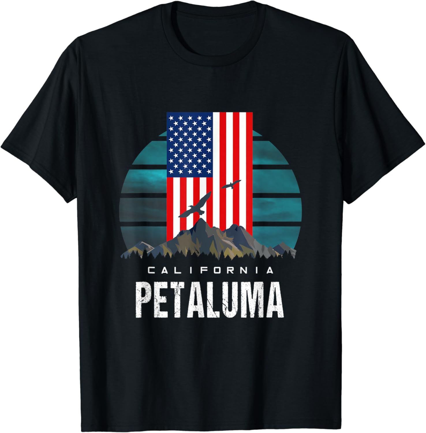 Petaluma CA California US American Vintage Retro Mountain T